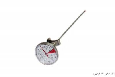 Термометр аналоговый 30см с клипсой 0..110 С