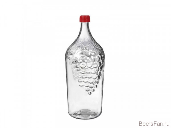 Бутылка стеклянная "Виноград" 2 л